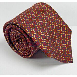 Brooks Brothers Silk Tie Mens Geometric Chain Link Foulard Classic